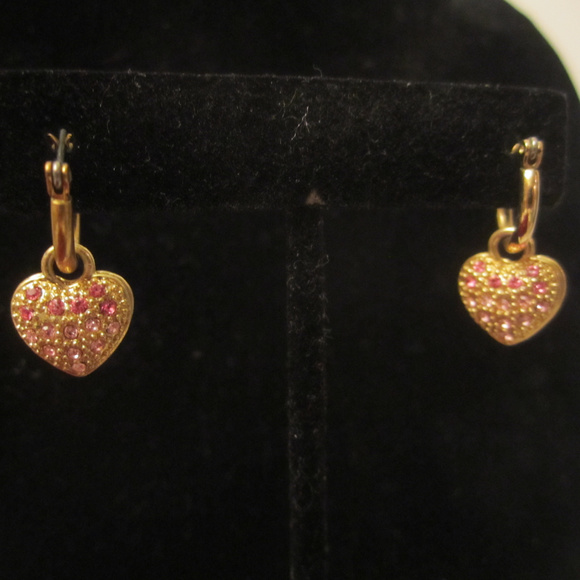 Pink Heart Rhinestone Necklace & Earrings Set - Picture 2 of 8